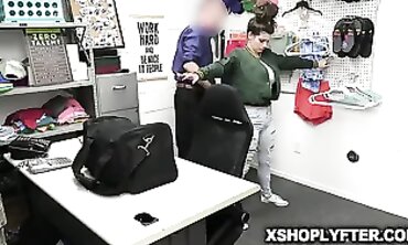 Shoplifting Brunette Gets Caught And Plowed By Clerk