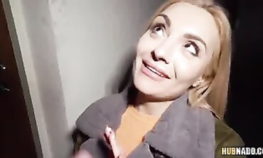 Blonde College Babe Gets Cash For POV Fuck With Stranger