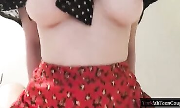 Turkish College Beauty's Massive Natural Tits On First Date