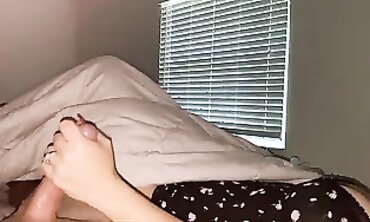 Latina Fiance Jerks Off Her Man's Dick