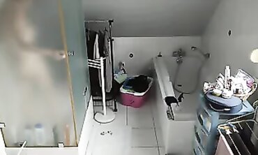 Mature Wife Showering After Bathroom Use