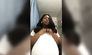 BBW Black One Rips Off Her Top To Reveal Huge Tits