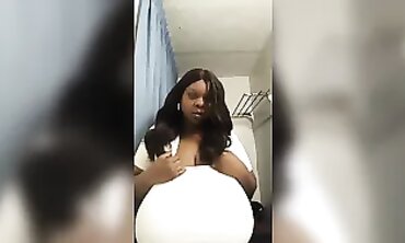 BBW Black One Rips Off Her Top To Reveal Huge Tits