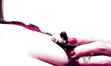 Slutty Brunette Stepsister Uses Vibrator and Sucks Cock