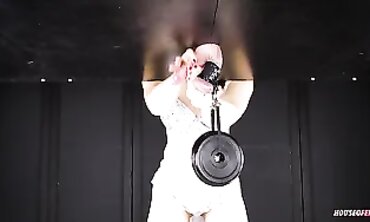 Female Dominatrix Jerks Off Her Man's Ball Sack - She Makes Him Scream