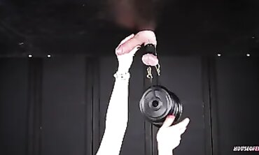 Female Dominatrix Jerks Off Her Man's Ball Sack - She Makes Him Scream