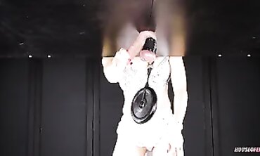 Female Dominatrix Jerks Off Her Man's Ball Sack - She Makes Him Scream