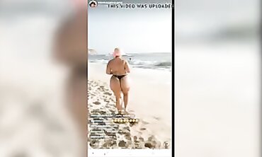 Latina BBW Babe Shows Off Big Ass and Tits in Beach Bikini
