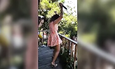 Hande Unsal in a Sexy Mini Dress