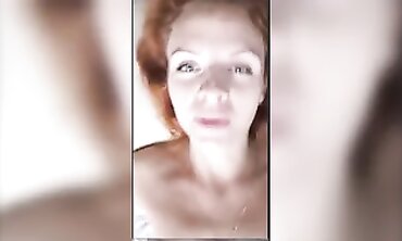 Redhead Webcam Model Drains Herself On Skype