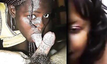 Four Ebony Beauties Serve Up Milky Spunk