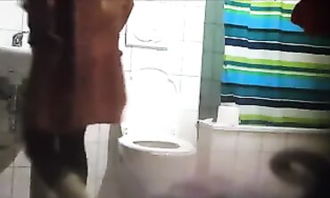 Hidden Cam: Girlfriend Trio Lingerie Party Bathroom Voyeur
