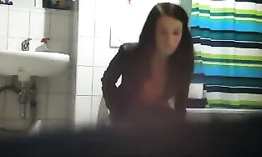 Hidden Cam: Girlfriend Trio Lingerie Party Bathroom Voyeur