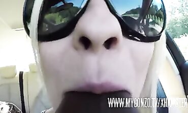 Jasmine Rouge & Titus Steel: Roadtrip Blowjob POV