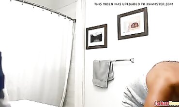 Sneaking Peeks: Cute Blonde Roommate's Nude Bathroom Routine