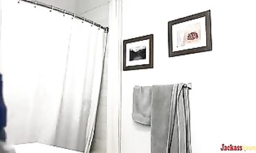 Sneaking Peeks: Cute Blonde Roommate's Nude Bathroom Routine