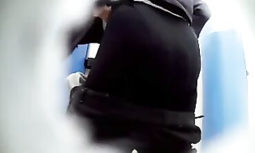 Voyeur: Inexperienced Granny Torn Up in Public Toilets