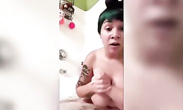 Alice Dogal with Huge Breasts in the Shower