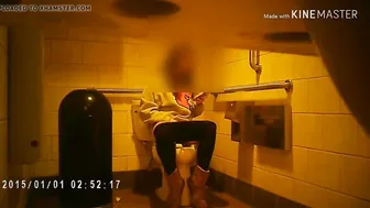 Pink and On Pee in the College Restroom