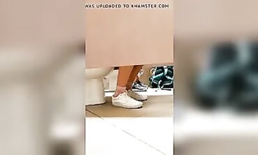 College Girl Takes a Leak in the School Restroom