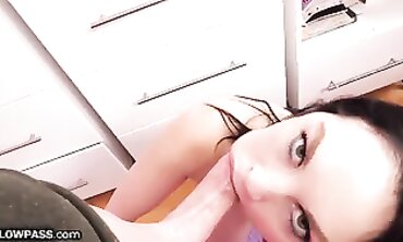 Step Sister-in-Law Petra Blair Gives Deep Throat Blowjob POV