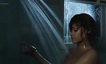 Rihanna's Sexy Striptease at The Bathroom - Hot Blonde Teen Exposed