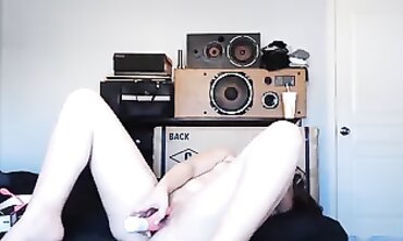 Brunette With Glasses Loves Choking Herself