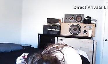 Brunette With Glasses Loves Choking Herself