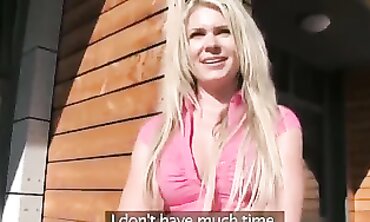 Blonde Outdoor Girl Next Door Gets Plowing From Hunk With Big Dick