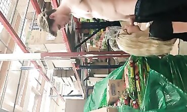 POV Blowjob and Doggystyle Sex with Blonde Client at Work