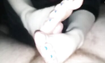 POV Birthday Toejob With A Huge Cumshot