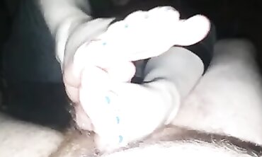 POV Birthday Toejob With A Huge Cumshot