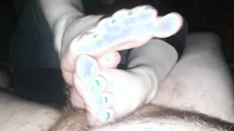 POV Birthday Toejob With A Huge Cumshot