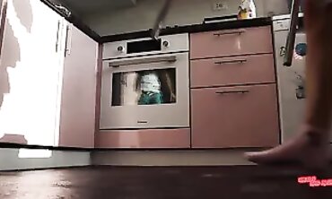 Brunette Neighbor Plows Married Slut in the Kitchen