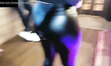POV MILF in Leather Pants Gets Cum on Her Ass