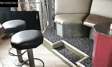 POV MILF in Leather Pants Gets Cum on Her Ass