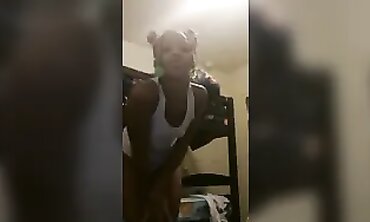 Exclusive Footage - Black Babe Strips Down In Lacy Panties And Shows Off Her Curvy Body