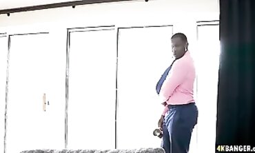 Dark Skinned BBW Rides Black BC's Big Dick - Ebony Babe Gets Filled