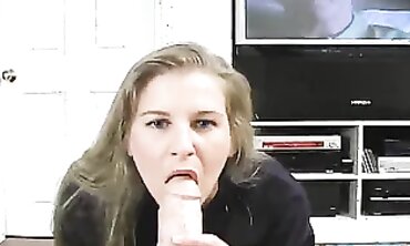Blonde MILF Ex-Wife Sucks POV Dick While Watching Football