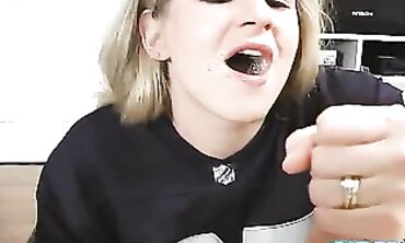 Blonde MILF Ex-Wife Sucks POV Dick While Watching Football