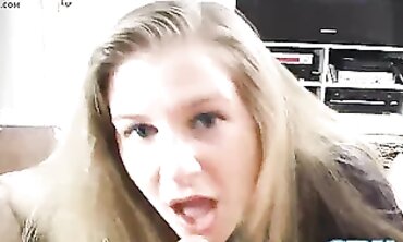Blonde MILF Ex-Wife Sucks POV Dick While Watching Football