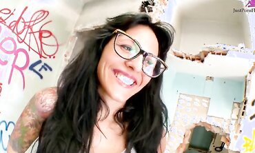 One on One, Tattooes/Piercings, 18+, Natural Tits, Shaved Pussy, Outdoors, Glasses, Fresh Faces