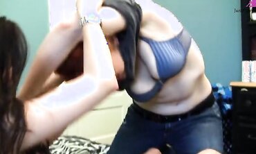 Ginger Butch Georgia Jones Fingers And Fucks Lily Cade With Thick Strap-On