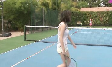 Lesbian Tennis Match Turns To Pussy Training And Scissor Sandwich