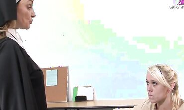Rebecca Bardot Disciplines Her Lesbian Student Brandi Blunt