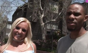 Busty Blonde Goes for Black Cock