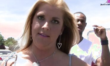 Black Man Picks up Blonde and Gives Her Cock