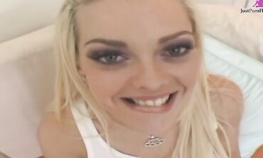 Starla Looks Up At The Camera While Sucking On A Dick And Being Boned