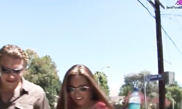 We picked up Alisadra Monroe on a hot afternoon and took her back to our hotel, where we had some fun fucking those humongous tits of hers and then grabbing them as she straddled our cock and rode us hard. We banged away in more positions until we let loo