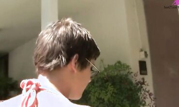 Haileey James Is A Short Haired Brunette Wearing Glasses That Loves Cock